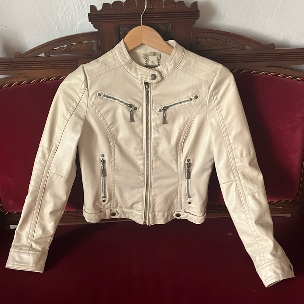 JouJou Vegan Leather Moto Jacket- Size L but is very small (Truly a size S)